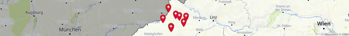 Map view for Pharmacies emergency services nearby Andorf (Schärding, Oberösterreich)
